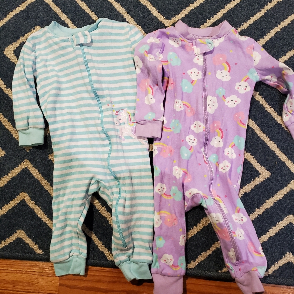 Set of footless jammies, 12 month 🦄☁️